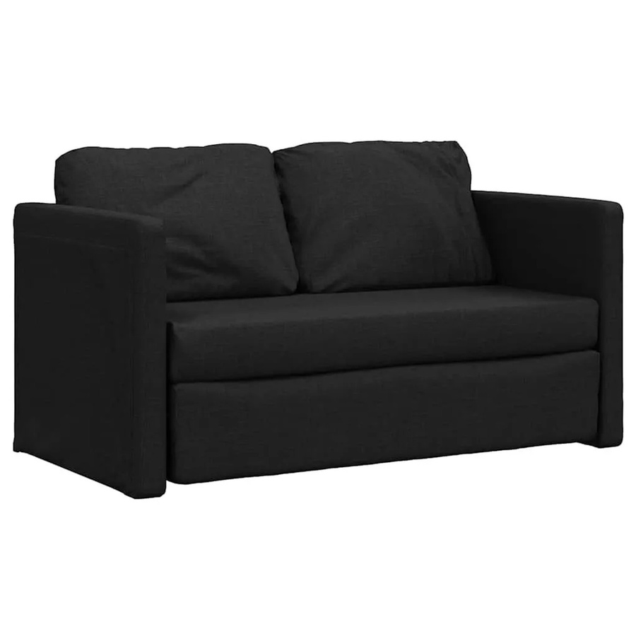 vidaXL Bodensofa mit Schlaffunktion in Schwarz aus Stoff mit Metallrahmen, B/T/H: 174 x 112 x 55 cm - Bild 2
