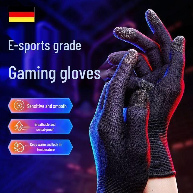 ElectroCN Ultra-dünne Anti-Rutsch Gaming Fingerlinge aus Silberfaser in Blau für Mobile E-Sport - Bild 1