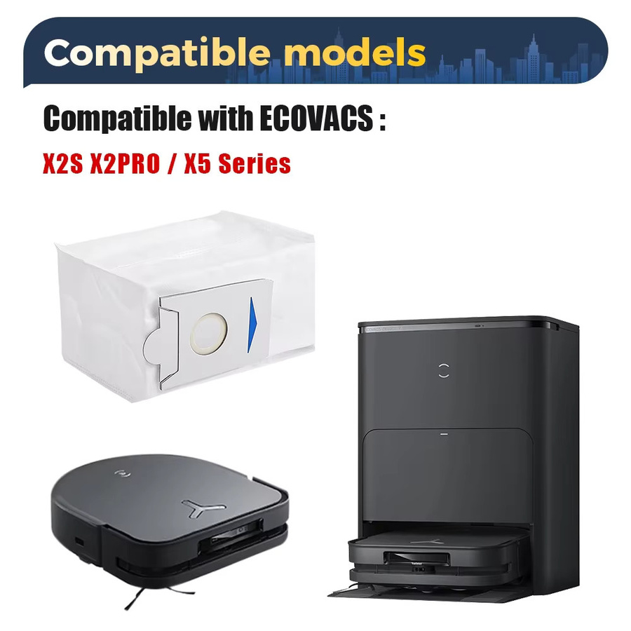 Ecovacs Deebot X5 Pro OMNI X5 Max Zubehör-Set mit Mopptüchern, Seitenbürsten, HEPA-Filtern und Staubbeuteln - Bild 2