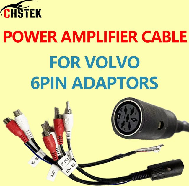 CHSTEK Leistungsverstärkerkabel 6-Pin RCA-Adapter Plug-and-Play für Volvo S60 S40 XC70 XC90 V70 V40 C30 C70 in Schwarz - Bild 1