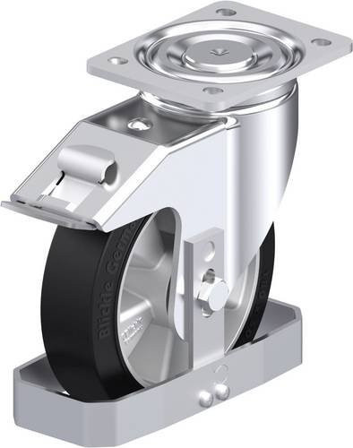 Blickle Stahlblech-Lenkrolle LH-ALEV 180K-FI-FS in Schwarz und Silber mit 180 mm Rad-Durchmesser und 450 kg Tragfähigkeit - Bild 1