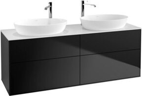V&B Waschtischunterschrank Finion in Blau Lacquer mit weißer Abdeckplatte B/T/H: 160 x 50,1 x 50,1 cm - Bild 1