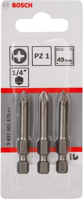 Bosch Schrauberbit PZ1 Extra Hard aus Edelstahl, 3 Stück - Bild 2