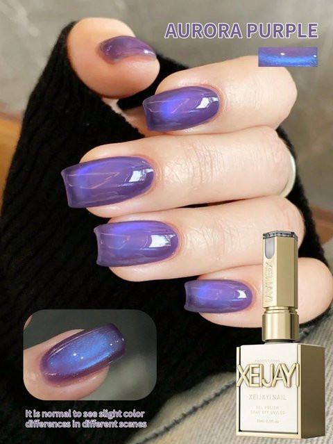 XEIJAYI Gel-Nagellack, Lila, Schimmernd, Katzenauge - Bild 1