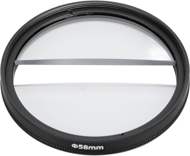 Koogeelife Doppelter Halbmond Spezialeffektfilter mit Doppelglas und geteilter Dioptrienlinse, 58mm, Weiß - Bild 1