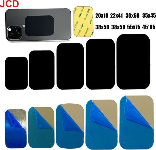 JCD 10er Set Metallplatten als magnetische Aufkleber in Silber für Handyhalterungen und Autohalterungen kompatibel mit iPhone, Samsung und Xiaomi - Bild 1