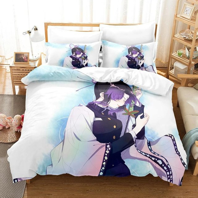 Jinmeige Bettwäsche-Set Demon Slayer Kochou Shinobu mit 3D-Muster, Mehrfarbig, B/H: 135 x 200 cm - Bild 1