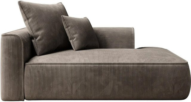 Vente-unique Recamiere Pineta ohne Schlaffunktion in Taupe mit Cord-Struktur, Breite: 180 cm - Bild 1