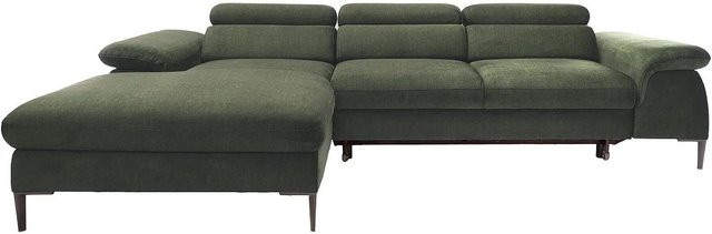 Schlafsofa Sepina von Pascal Morabito in Grün, L-Form mit Schlaffunktion und Samtbezug, Breite: 288 cm - Bild 1