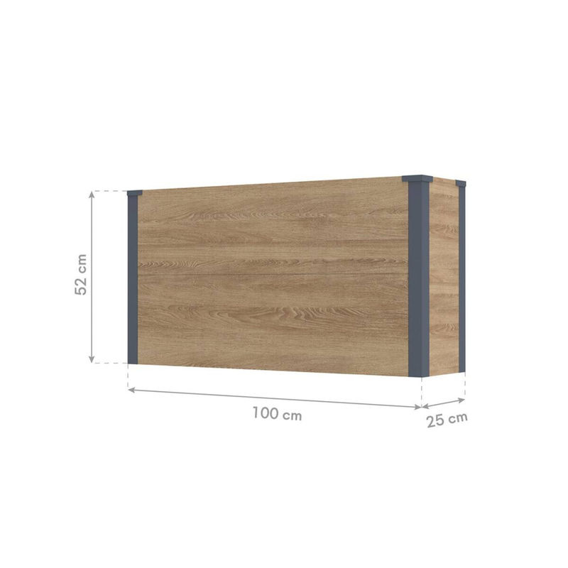 Westmann Pflanzkasten Talus L in Holzoptik aus Metall, Braun, B: 100 cm, T: 25 cm, H: 52 cm - Bild 2