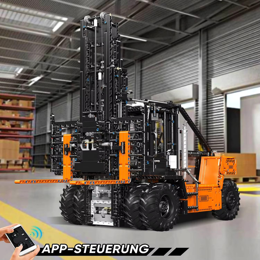 Mould King 17044 Hochleistungs-Gabelstapler Bausteinset in Orange, 4579 Teile - Bild 2