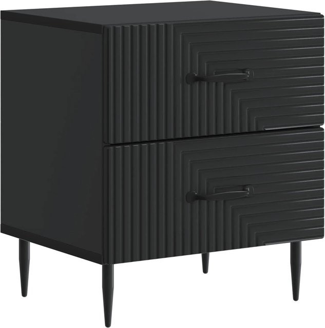 vidaXL Nachttisch in Schwarz im Vintage-Design aus Holzwerkstoff, B/T/H: 43 x 34,5 x 47,5 cm - Bild 1