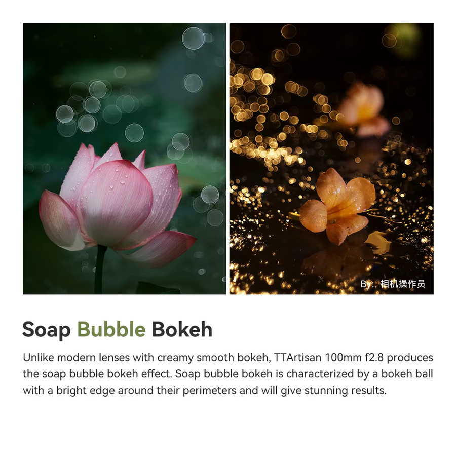 TTArtisan 100mm F2.8 Bubble Bokeh Objektiv Schwarz für Sony E Nikon Z Canon R Leica L Vollformat M42-Anschluss Manuelles Porträt-Objektiv - Bild 2