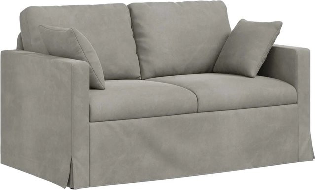vidaXL Sofa Hellgrau aus Samt mit Metallrahmen B/T/H: 138 x 78 x 80 cm - Bild 1