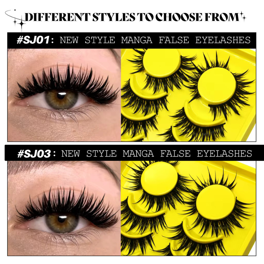 VELTRINAY Manga Lashes Künstliche Wimpern, Unisex - Bild 5