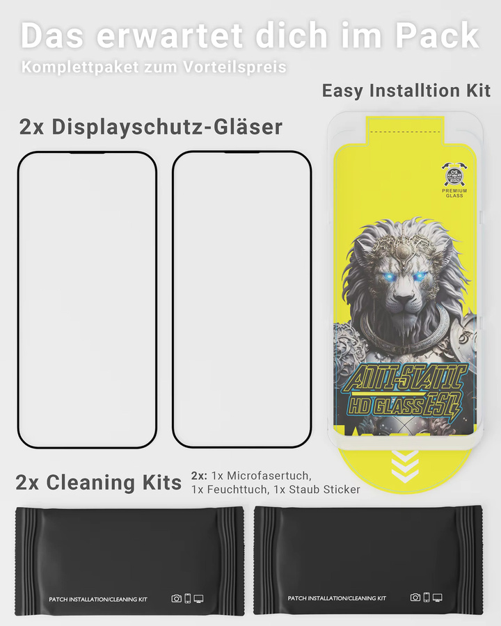 Apple Panzerfolie für iPhone 17 16 15 14 13 Pro Max als transparentes Schutzglas, stoßfest und dünn - Bild 5