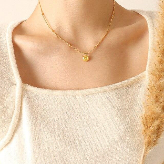 Halskette Allbestart, Edelstahl, Perle, Gold, Damen - Bild 1