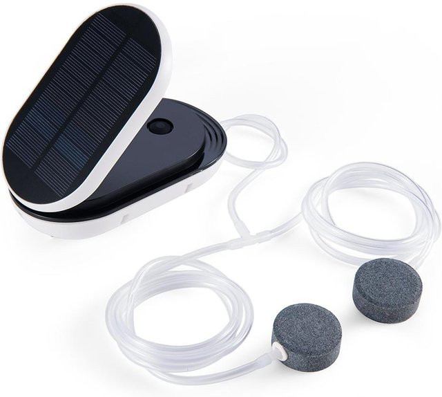 TOMTOP JMS Solar Sauerstoffpumpe für Aquarium und Teich, weißer Oxygenator und Luftpumpe - Bild 1