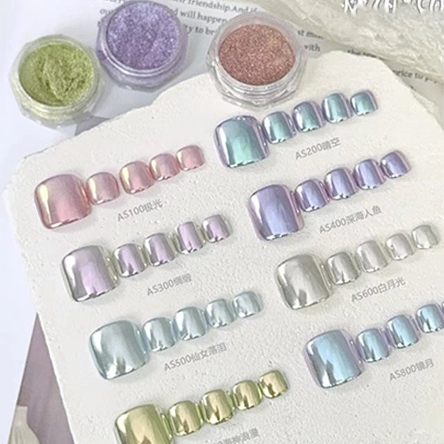 Nagelpulver mit Aurora-Farbverlauf, Metallic, AS500 - Bild 1