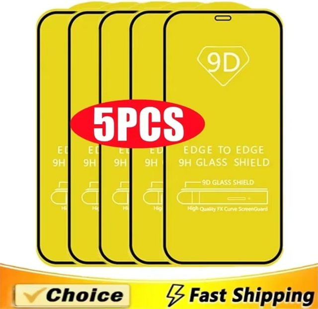 5er Set 9D Gehärtetes Glas Display Schutzfolie für Xiaomi Redmi Note 15C 14C 14 14S 13 Pro 12 11 10 9 8 13C 12C 10C 9C 9T in Transparent - Bild 1