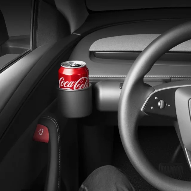 YouGallop 2-in-1 Armaturenbrett Brillenetui und Getränkehalter für Tesla Model Y Juniper 2025, Schwarz - Bild 1