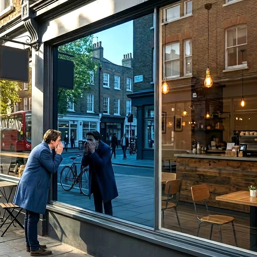 BUNPIG Reflektierende Sichtschutzfolie für Fenster, einseitig, Wärmekontrolle, statisch haftend, Farbe: Silber/Schwarz - Bild 1