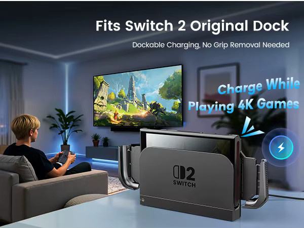 BEBONCOOL Pop-up-Schutzhülle für Nintendo Switch 2 in Schwarz mit ergonomischem Griff aus PC-Material - Bild 5