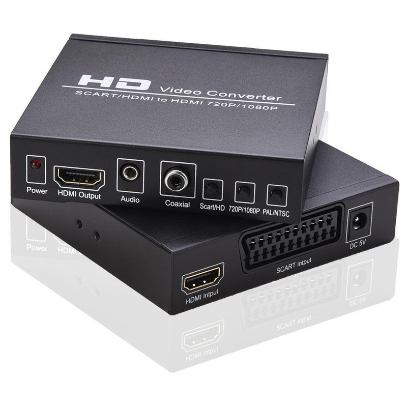 Andoer SCART zu HD Videokonverter in Schwarz mit 720P/1080P-Schalter, PAL/NTSC-Umschaltung und 3,5-mm-Audio-Koaxialausgang - Bild 8