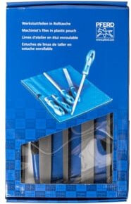 PFERD Werkstattfeilen-Set WRU 5-teilig in blauer Rolltasche, Länge: 250 mm, Hieb 3 für Feinbearbeitung und Schlichten - Bild 1