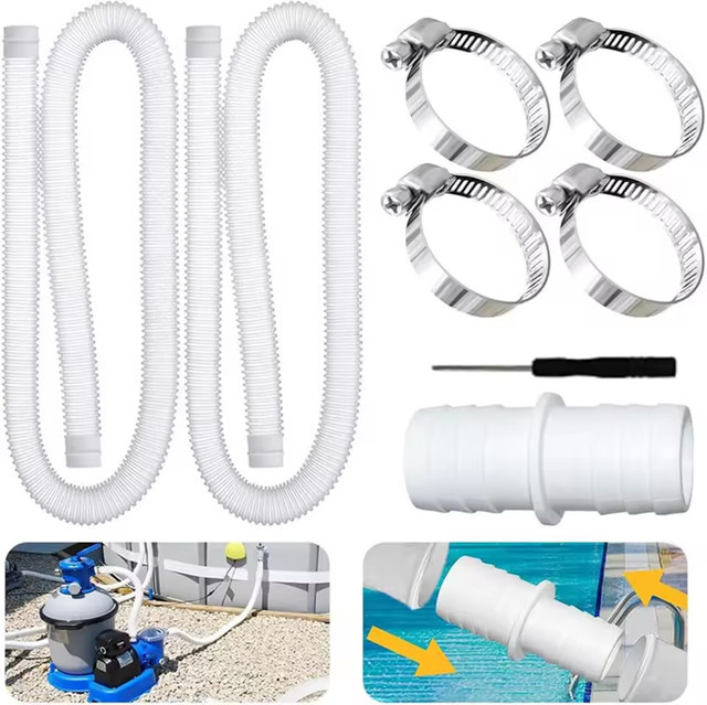 Intex Poolschlauch Ersatzschlauch Grau, Durchmesser: 32 mm, Länge: 1,5 m, passend für Intex Bodenpool-Filtrationspumpen - Bild 1