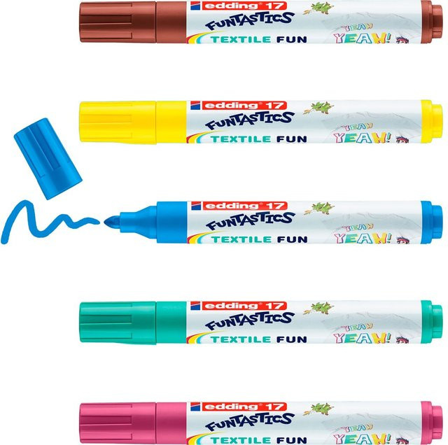 edding 17 Funtastic Textilmarker Set in Multicolor für Kinder - Bild 1