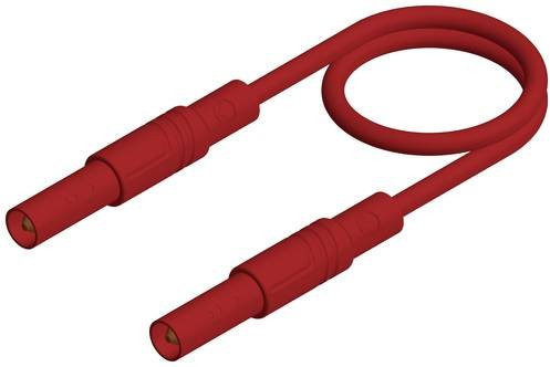 Hirschmann Test & Measurement MLS GG 25/1 rt Sicherheits-Messleitung mit 4mm Lamellenstecker in Rot, Länge: 25 cm - Bild 1