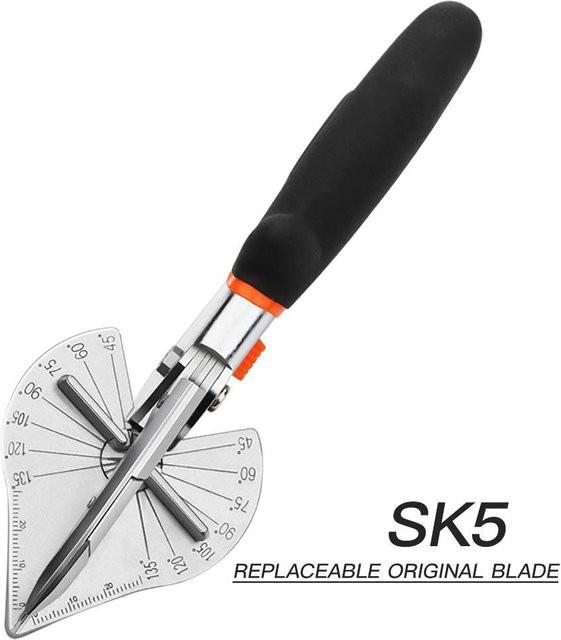 Skeyo Multifunktionale Winkelschere Gehrungsschneider 45-120 Grad für PVC-PE-Kunststoffrohre in Schwarz - Bild 1