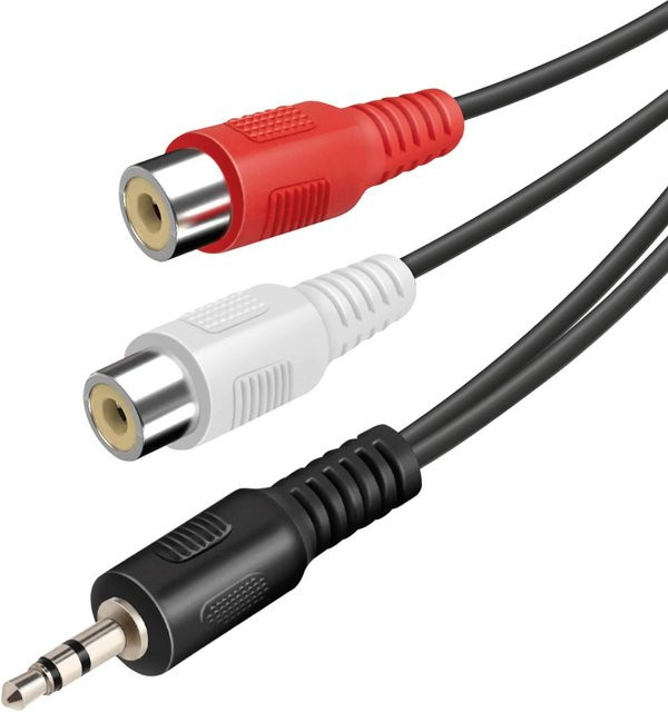 SBS Audiokabel 3,5-mm-Klinke auf Cinch in Schwarz, 0,15 m - Bild 1