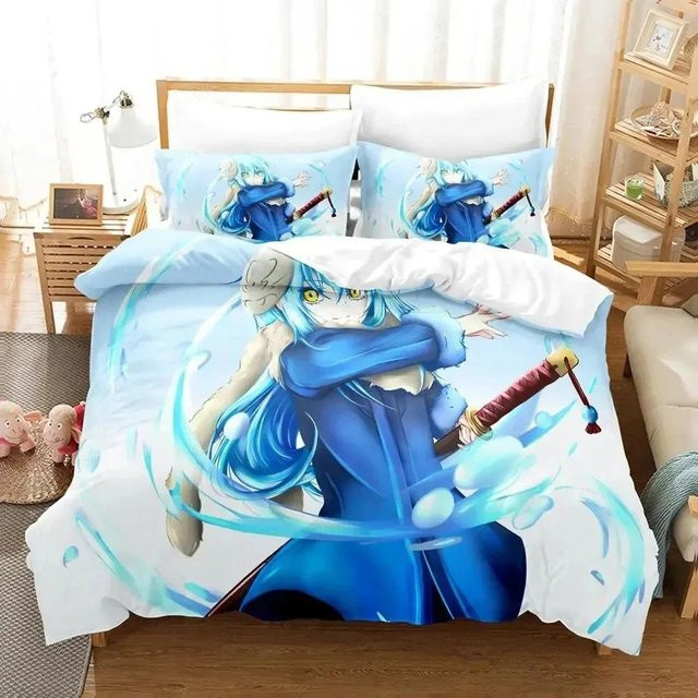 Rimuru Tempest Tensei Shitara Slime Datta Ken Bettwäsche-Set mit Bettbezug und Kissenbezug aus Mikrofaser, Mehrfarbig, B/H: 135 x 200 cm - Bild 1