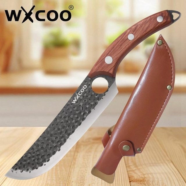 WXCOO Geschmiedetes Hackmesser mit Holzgriff als Allzweck-Küchenmesser für Fleisch, Fisch und Gemüse - Bild 1
