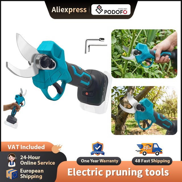 Podofo Bürstenlose elektrische Gartenschere in Blau, wiederaufladbare Gartenschere für Bonsai und Baumschneidewerkzeug, kompatibel mit Makita LXT 18 V Akku - Bild 1