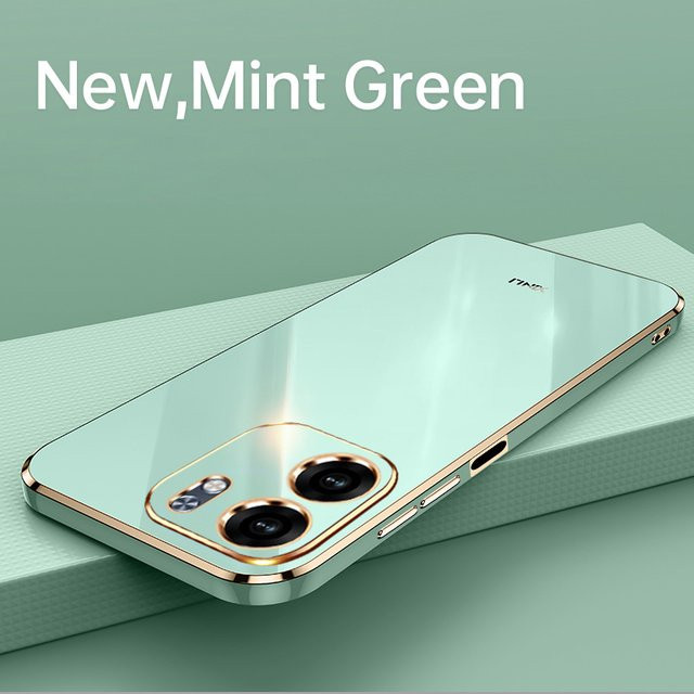Stoßfeste Handyhülle für Oppo A5X 4G CPH2725 aus galvanisiertem Silikon und weichem TPU in Schwarz oder Grün - Bild 1