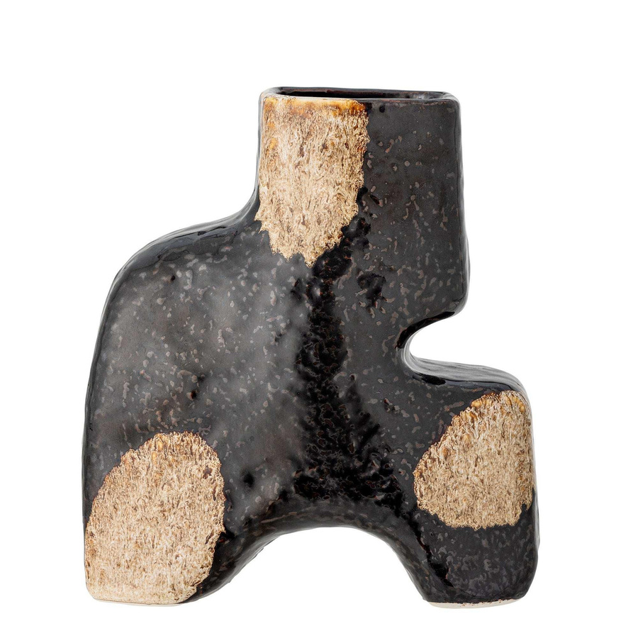 Bloomingville Vase Ollia aus Keramik in Schwarz mit organischer Form, Höhe: 20 cm - Bild 1