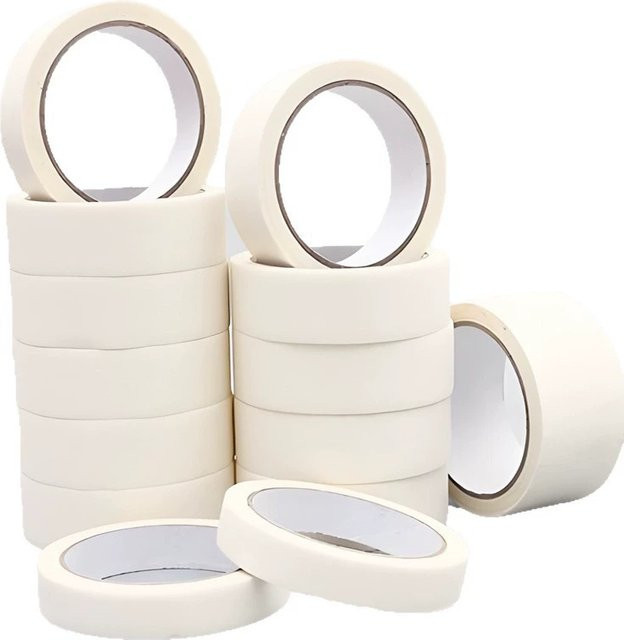Beiges Krepp-Papier-Klebeband zum Abziehen, hitzebeständig und rückstandsfrei, ideal für Malerarbeiten, DIY und Basteln, Länge: 50 m - Bild 1