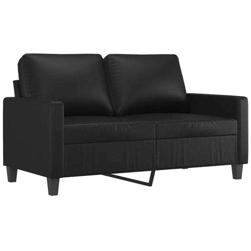 Vidaxl 3-Sitzer Sofa-Set mit Kissen in Schwarz aus Kunstleder im modernen Design - Bild 2