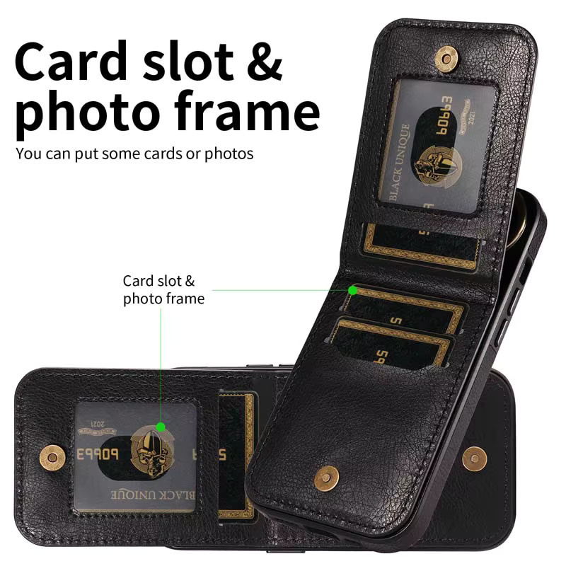 Leder-Handtasche mit Kartenfächern als Schutzhülle für iPhone Modelle in Gold - Bild 2