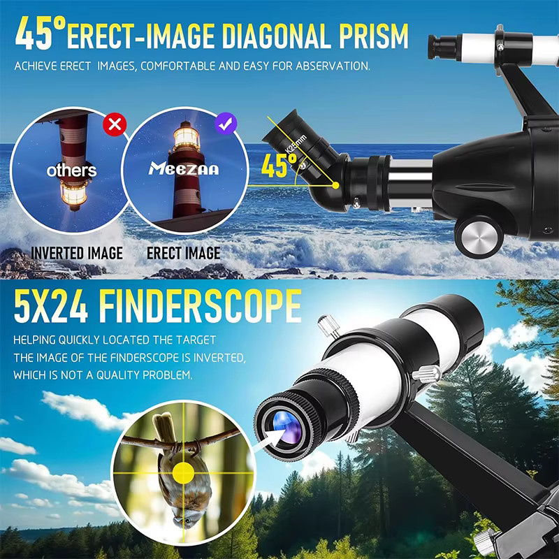 ALLFOC 80090 Astronomisches Teleskop mit großer HD-Blende und Stativ für die professionelle Sternenbeobachtung - Bild 4