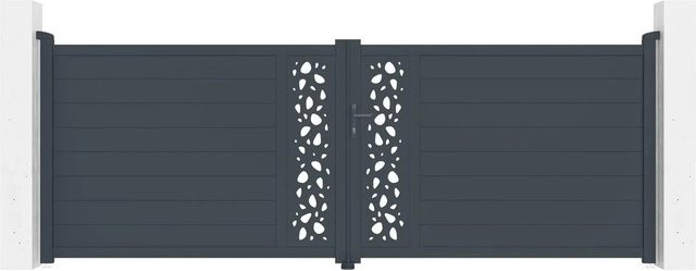 Casanoov Elektrisches Flügeltor Sunny in Anthrazit und Grau aus Aluminium mit Drehtorantrieb Ranger B150, B/H: 400 x 140 cm - Bild 1