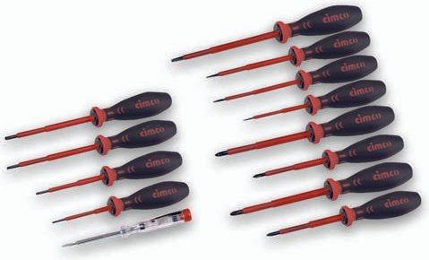 Cimco Handschraubendreher-Set 117000 mit Schlitz, Kreuz und Rund in Schwarz-Rot - Bild 1