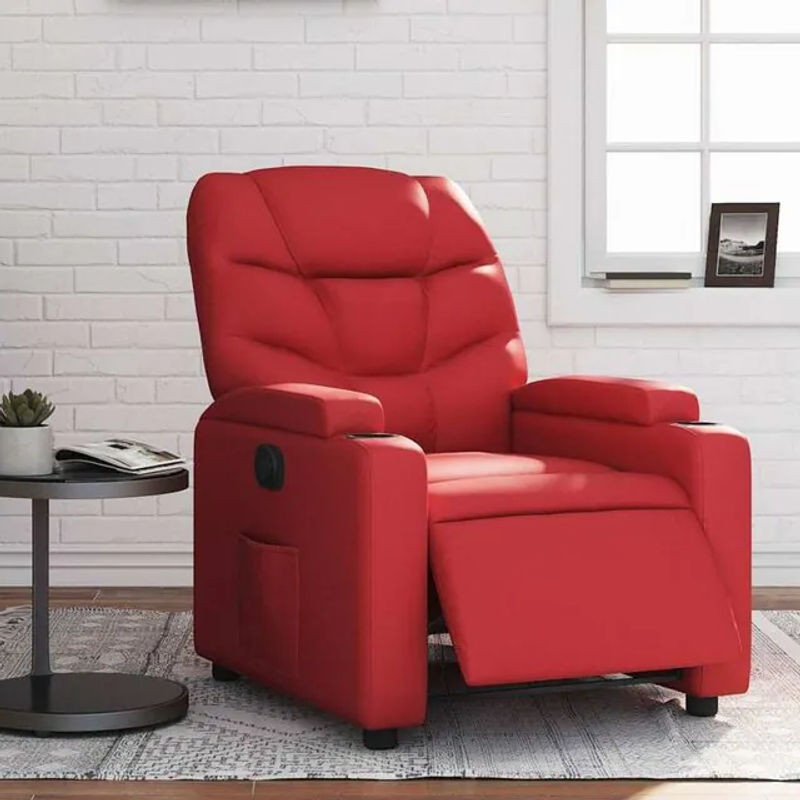 Elektrischer Relaxsessel von vidaxl in Rot aus Kunstleder im modernen Design - Bild 1