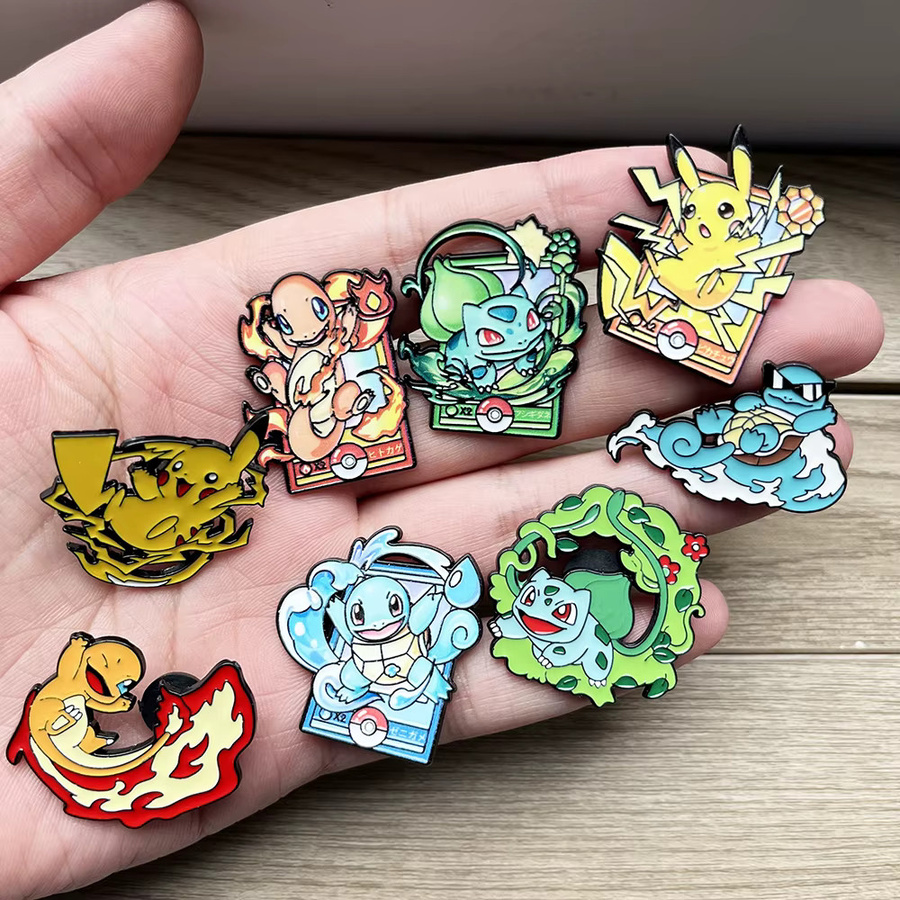 Potdemiel Pokemon Emaille-Pins, 8 Stück Set, Metall, Bunt, Unisex - Bild 5