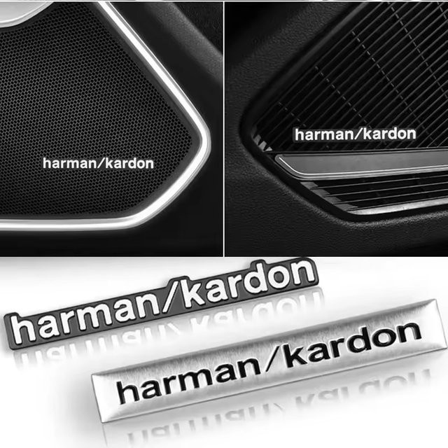 Harman/Kardon 3D Aluminium Emblem Auto-Aufkleber in Silber - Bild 1