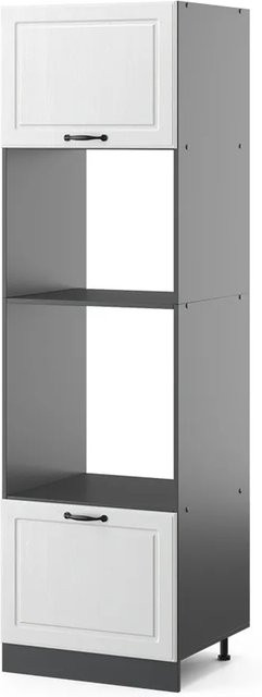 Vicco Mikrowellenschrank R-Line Küchenregal in Landhaus-Optik, Weiß/Anthrazit, B/T/H: 60 x 45,73 x 207 cm - Bild 1