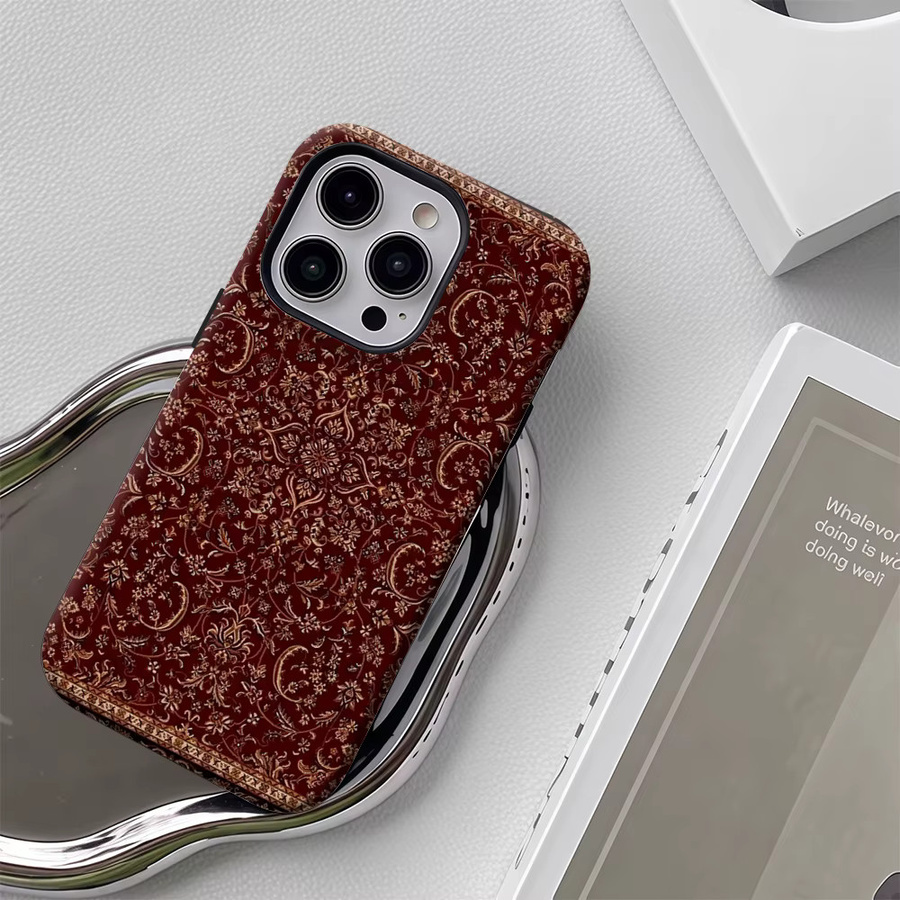 Potdemiel Handyhülle mit rotem Persischem Teppichmuster für iPhone 17 16 15 14 13 Pro Max Plus, robuste Magnet-Schutzhülle - Bild 5